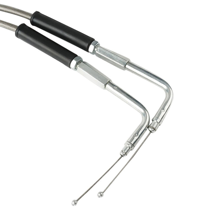 Throttle and Idle Cable Set 56 - 1/2 Stainless Steel Suitable For Harley - Davidson - Frazy's Auto Parts
