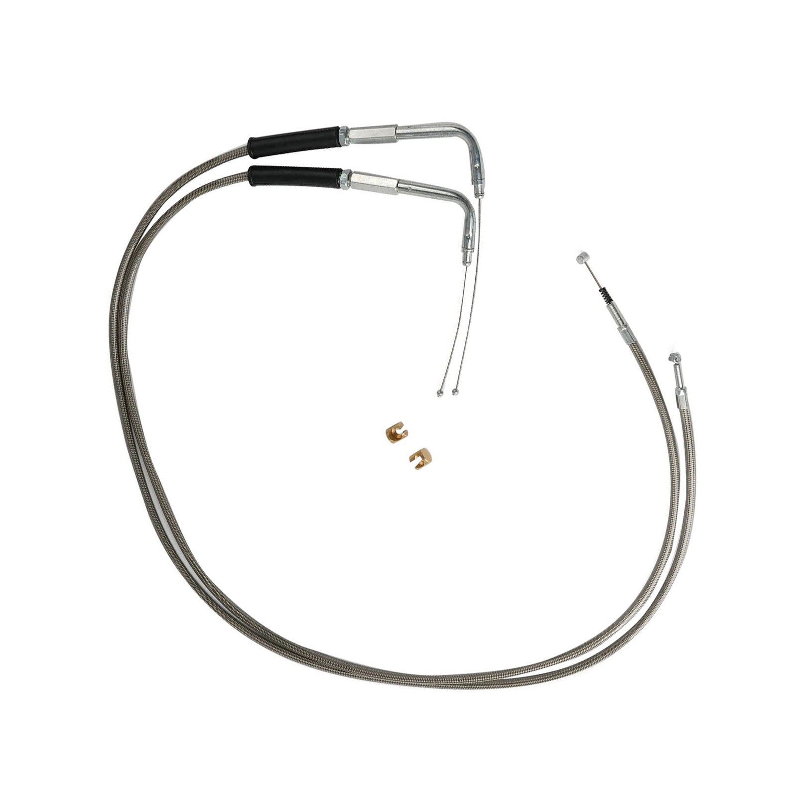 Throttle and Idle Cable Set 56 - 1/2 Stainless Steel Suitable For Harley - Davidson - Frazy's Auto Parts