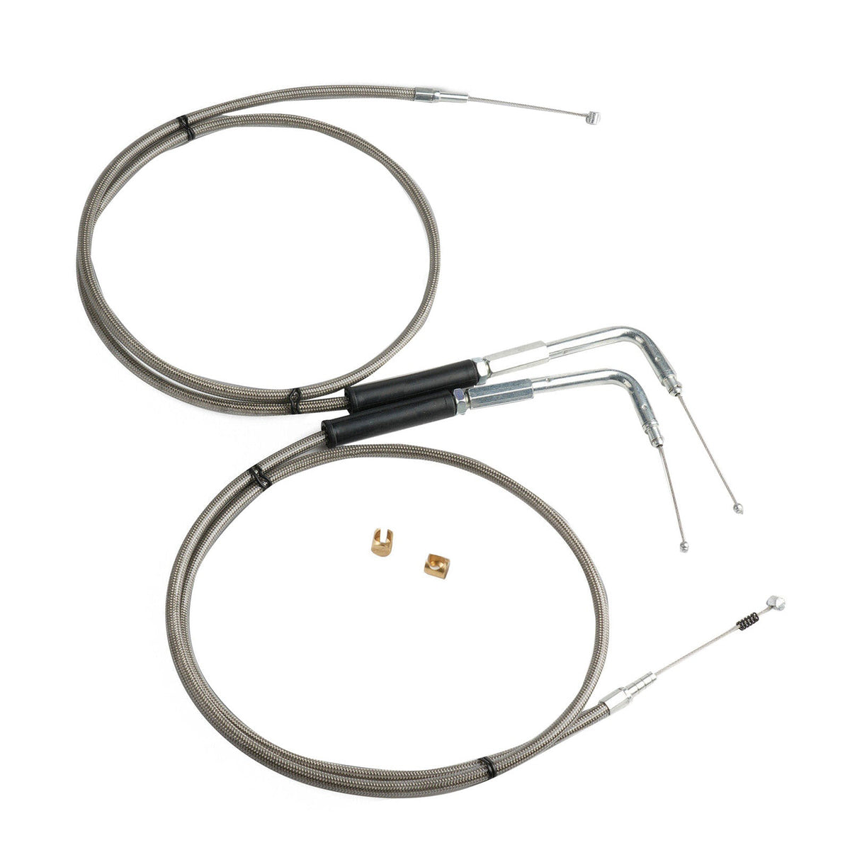 Throttle and Idle Cable Set 56 - 1/2 Stainless Steel Suitable For Harley - Davidson - Frazy's Auto Parts