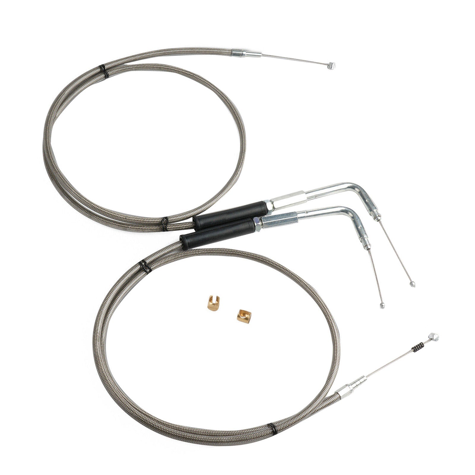 Throttle and Idle Cable Set 56 - 1/2 Stainless Steel Suitable For Harley - Davidson - Frazy's Auto Parts