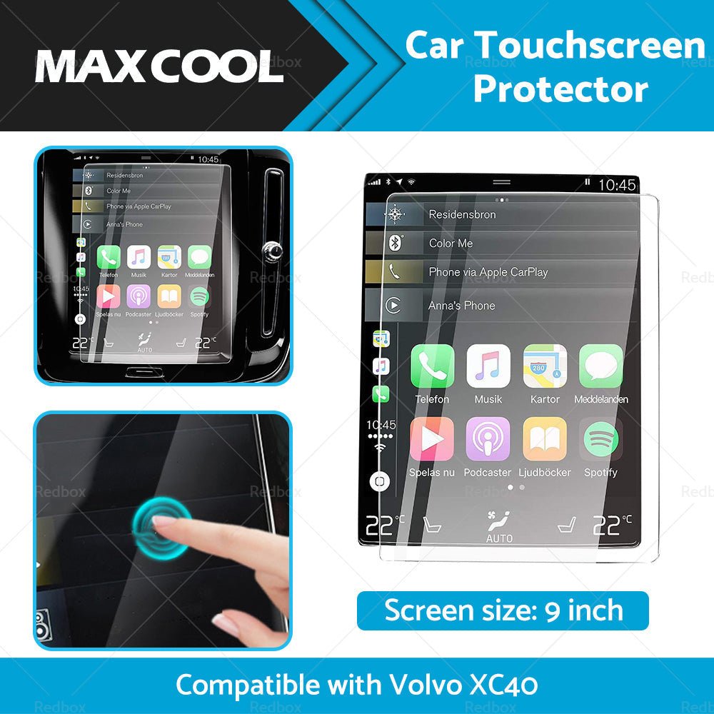 Touchscreen Protector Car Tempered Glass Film 9inch Suitable For Volvo XC40 18 - 22 - Frazy's Auto Parts