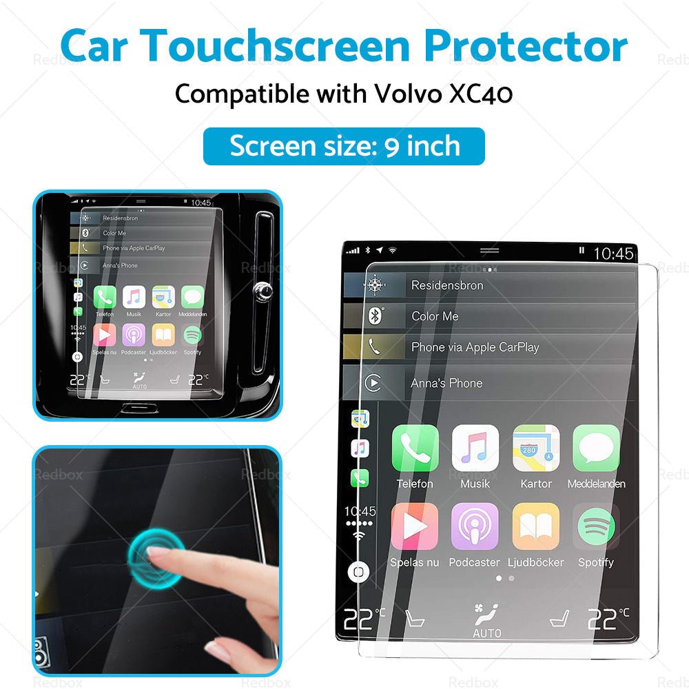 Touchscreen Protector Car Tempered Glass Film 9inch Suitable For Volvo XC40 18 - 22 - Frazy's Auto Parts