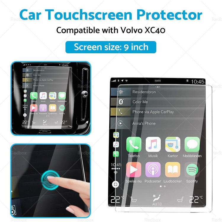 Touchscreen Protector Car Tempered Glass Film 9inch Suitable For Volvo XC40 18 - 22 - Frazy's Auto Parts