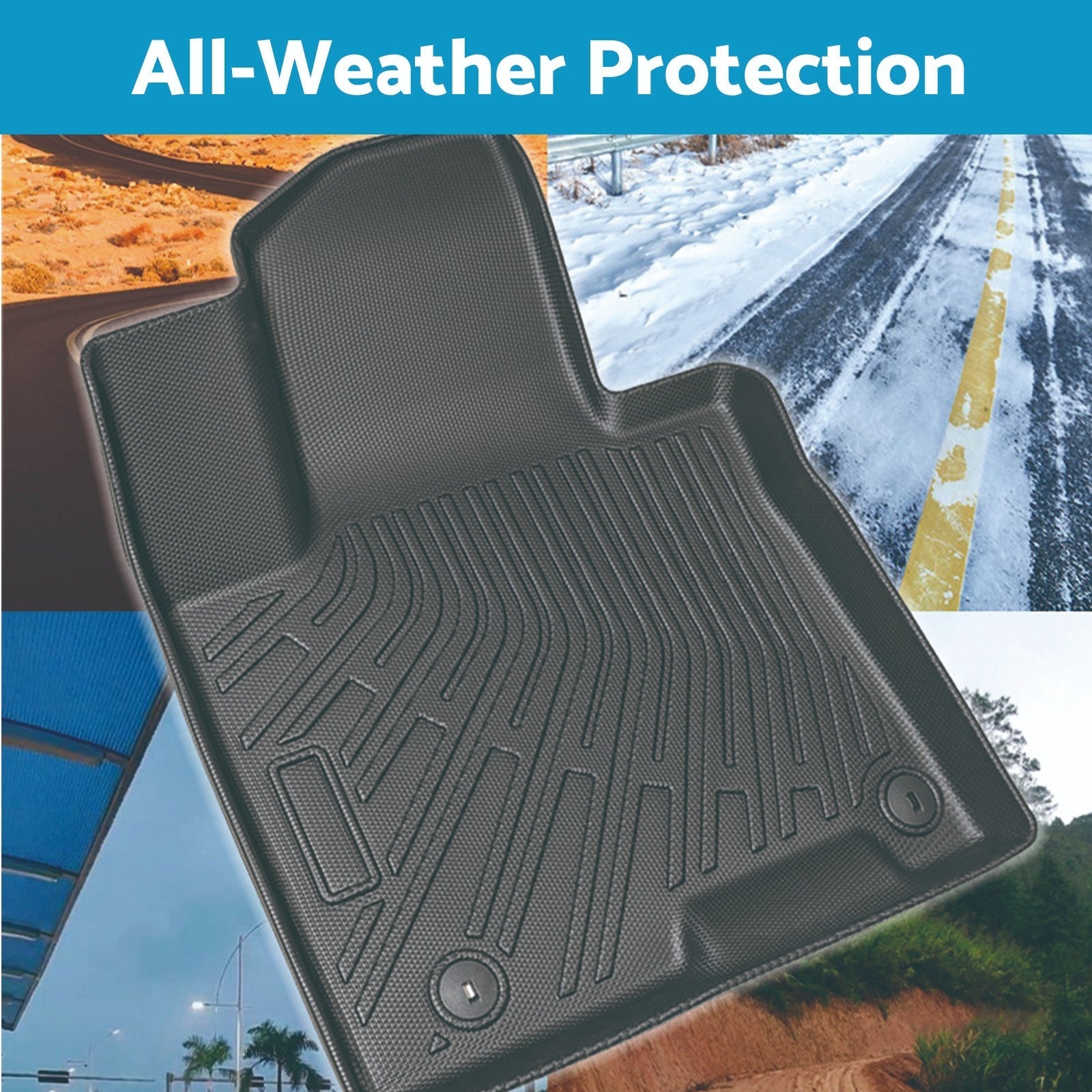 TPE 3D Moulded Floor Mats Suitable For BYD Shark 6 2024+ All - Weather Liners - Frazy's Auto Parts