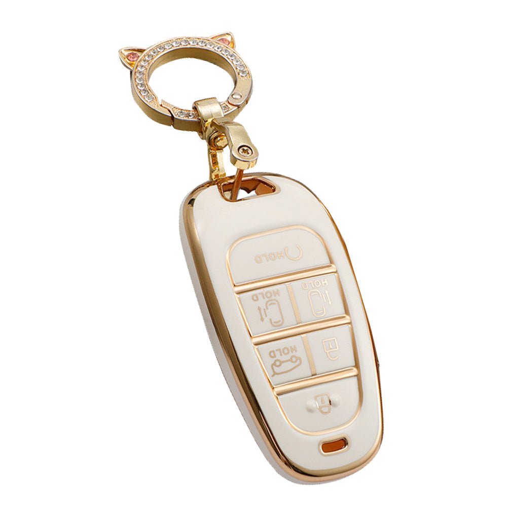 TPU 6 - Button Car Remote Key Fob Cover Suitable For Hyundai Sonata / Tucson / Santa Fe - Frazy's Auto Parts