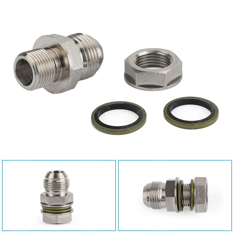 Turbo Oil Pan Sump Return Drain Adapter 315 - 04301 - 010 Fitting 10AN to M18x1. 5 - Frazy's Auto Parts