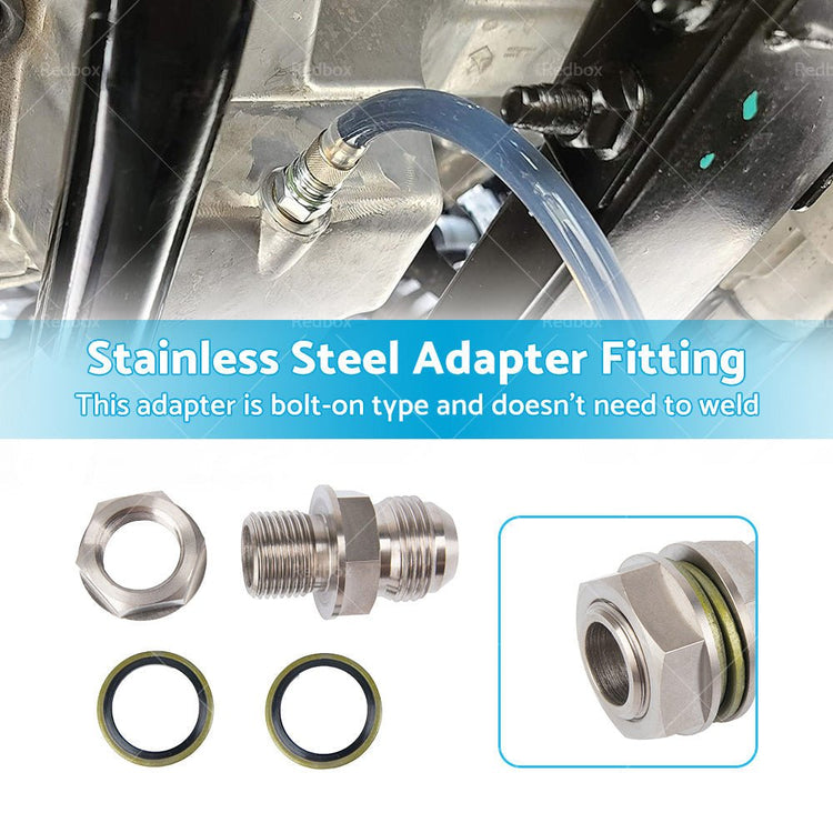 Turbo Oil Pan Sump Return Drain Adapter 315 - 04301 - 010 Fitting 10AN to M18x1. 5 - Frazy's Auto Parts