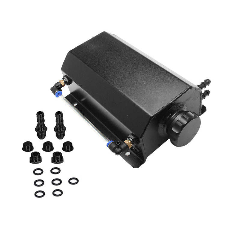 Universal 2L Coolant Radiator Overflow Recovery Tank Bottle Aluminum Black - Frazy's Auto Parts