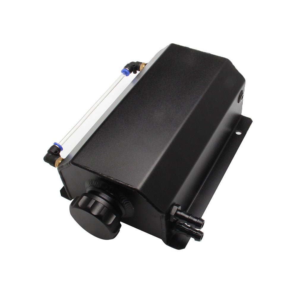 Universal 2L Coolant Radiator Overflow Recovery Tank Bottle Aluminum Black - Frazy's Auto Parts