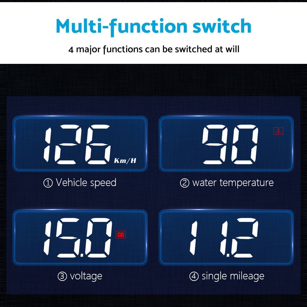 Universal Car Head - Up Display GPS Digital Speedometer with Speed Warning OBD2 - Frazy's Auto Parts