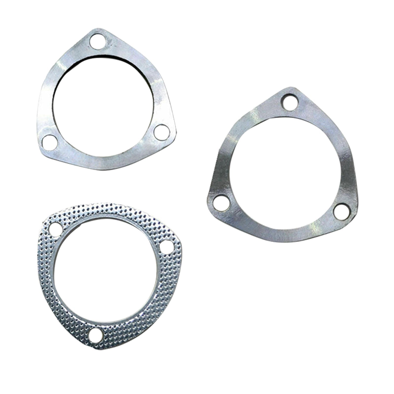 Universal Exhaust Flange Plate Set 304 Stainless Steel 2.5in 63mm 3 Bolt Gasket - Frazy's Auto Parts
