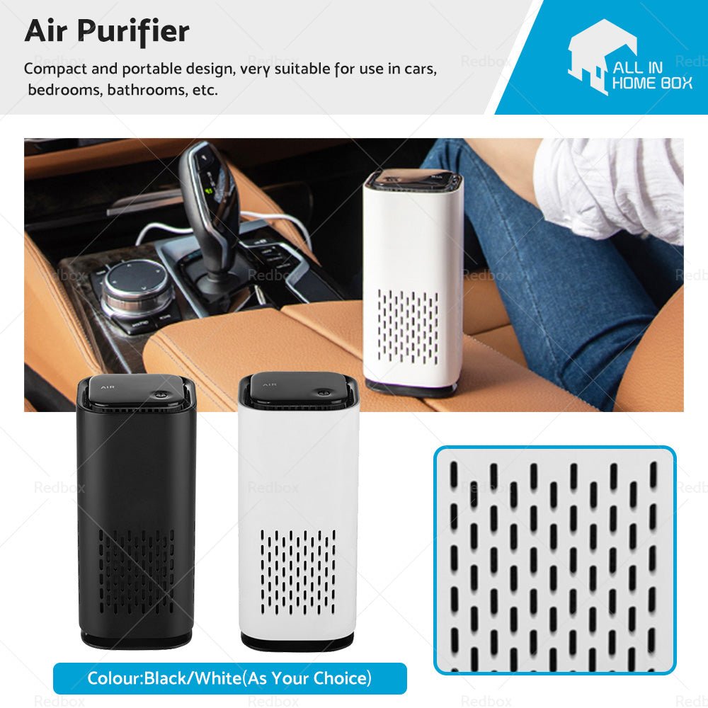 USB Car Air Purifier HEPA Ionizer Portable Mini Car Room Air Cleaner Freshener - Frazy's Auto Parts