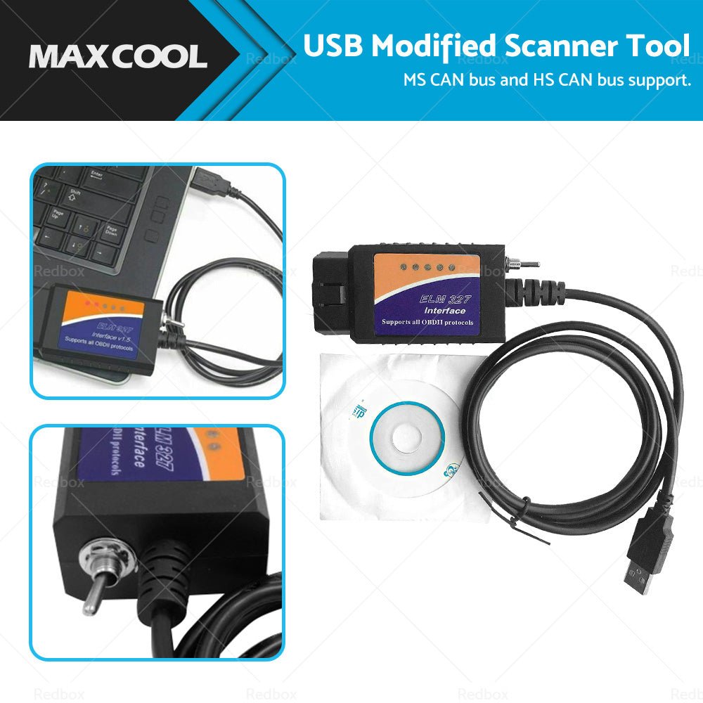 USB modified Suitable For Ford ELMconfig latest chip HS - CAN MS - CAN Forscan OBD2 - Frazy's Auto Parts