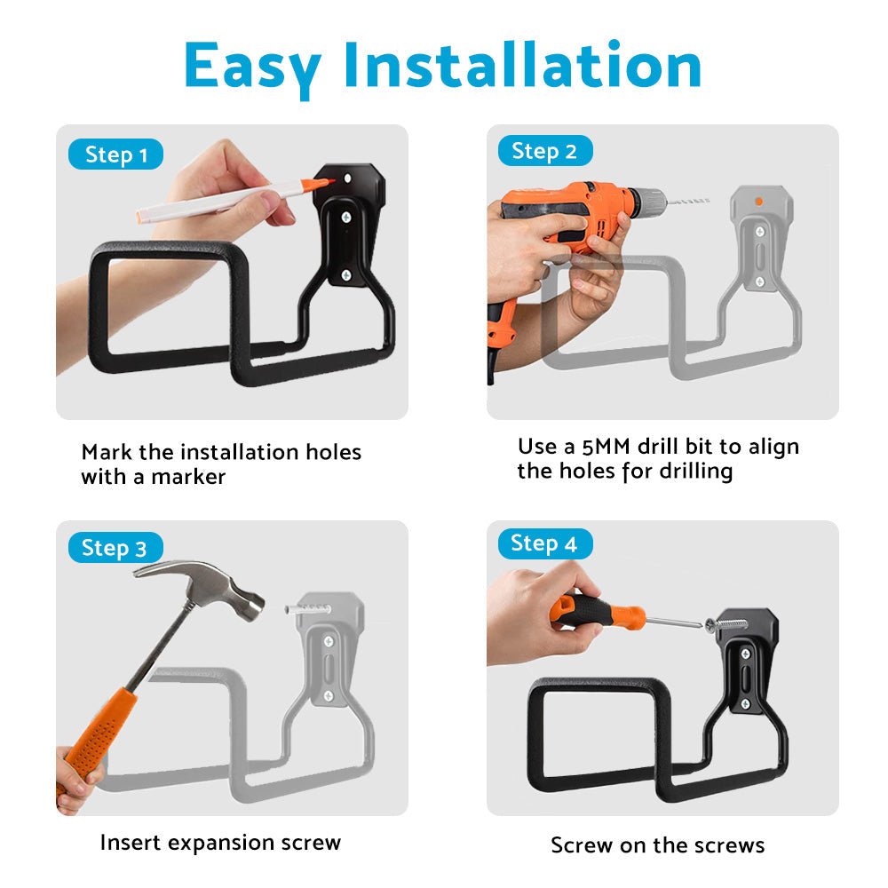 Wall Mount Metal Hose Holder Organizer Hook Hanger for Water Hose Garage Hose - Frazy's Auto Parts