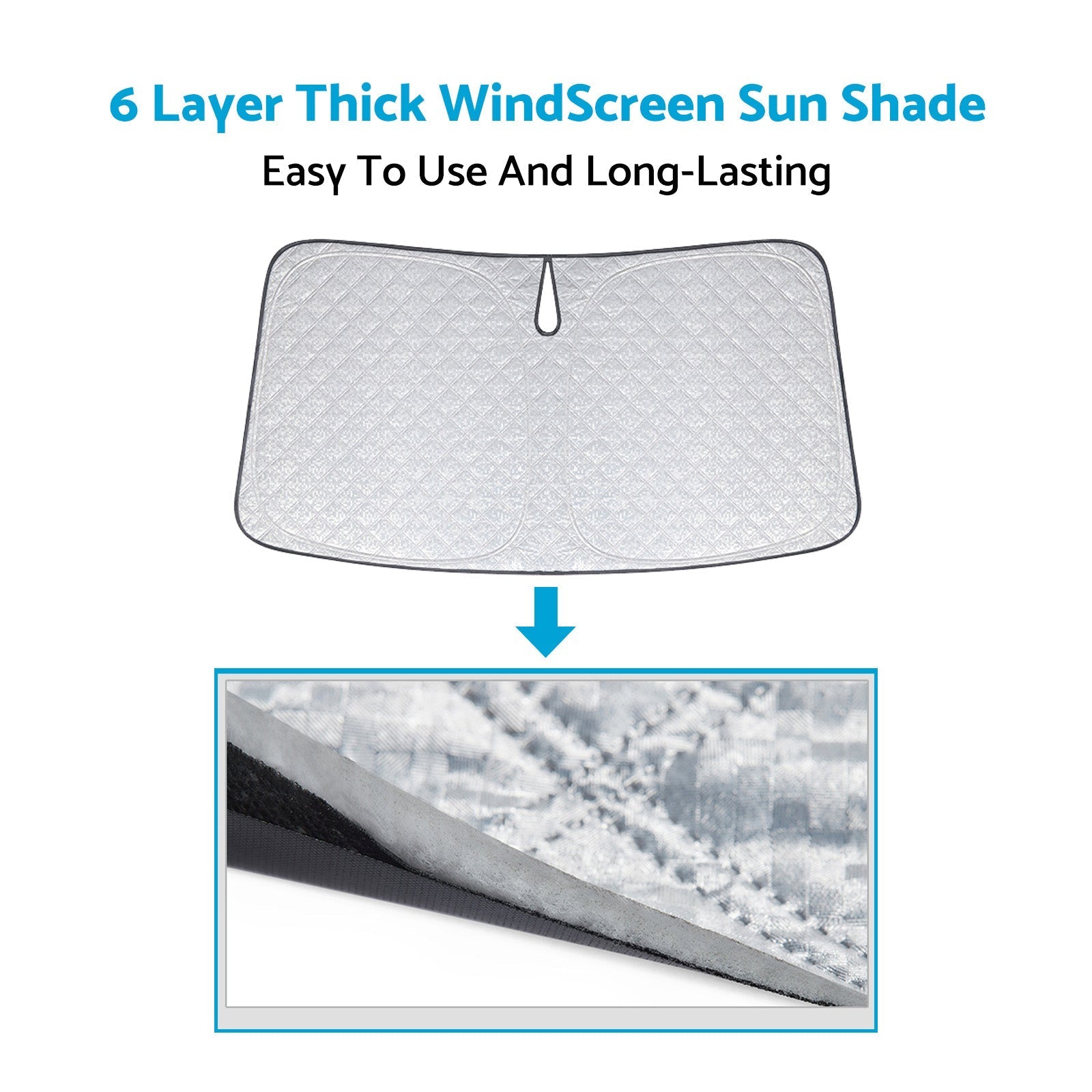 WindScreen Sun Shade Suitable For Ford Everest UA UB 2020 - 2024 6 Layer Thick - Frazy's Auto Parts