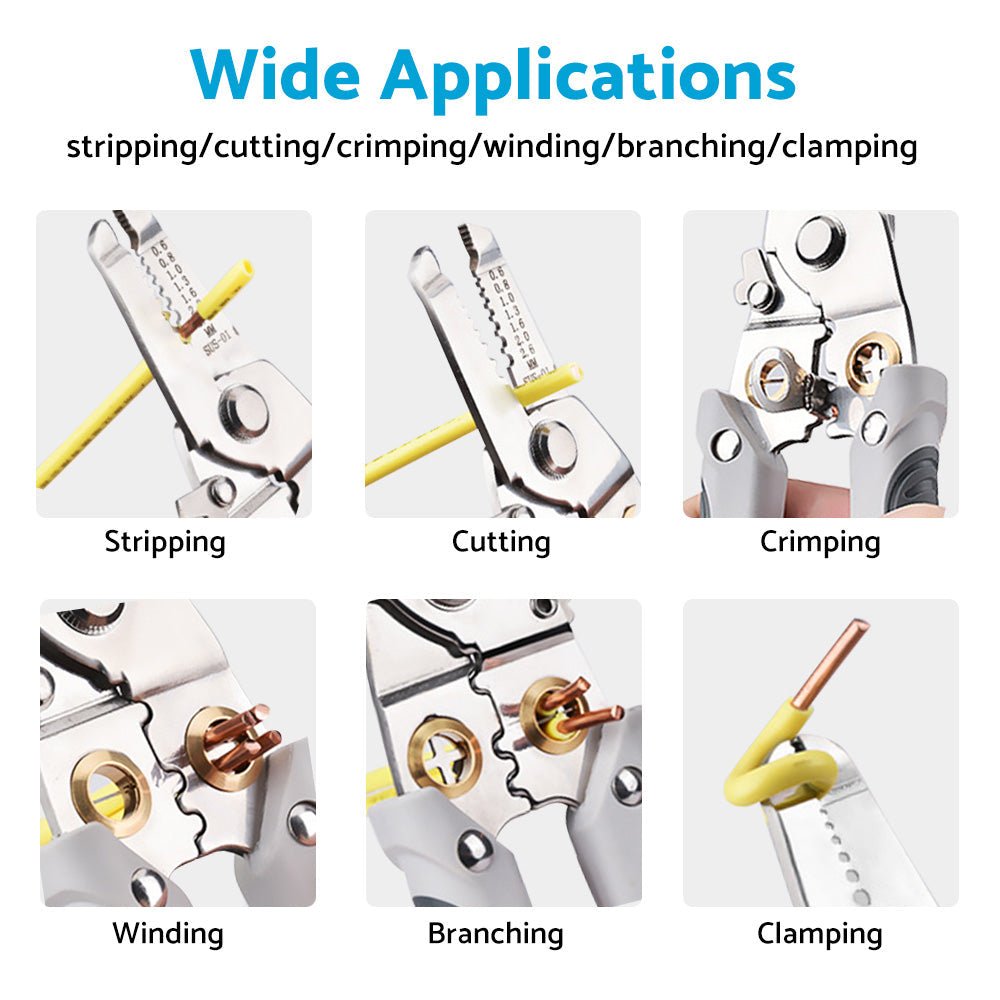 Wire Stripper Pliers Multifunctional Electric Cable Stripper Crimper Cutter Tool - Frazy's Auto Parts