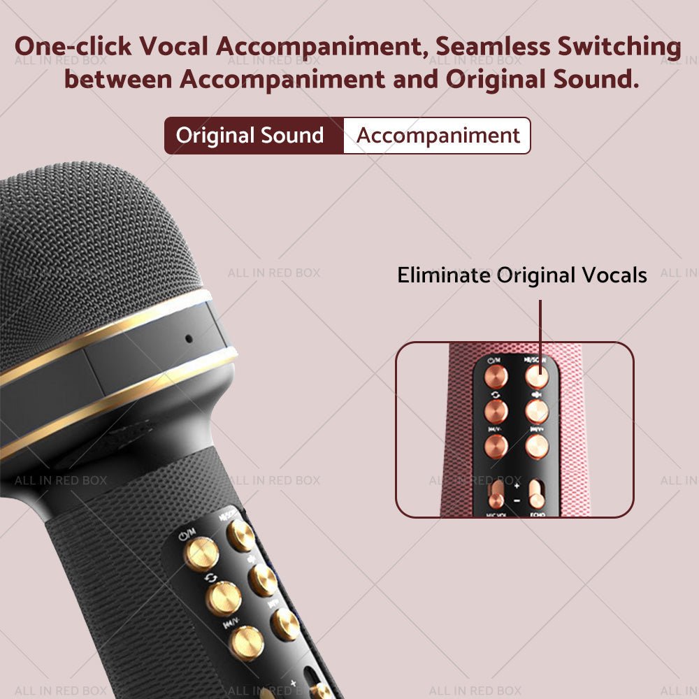 Wireless Blue - tooth Portable Karaoke Microphone Speaker Mic USB Speaker Portable - Frazy's Auto Parts