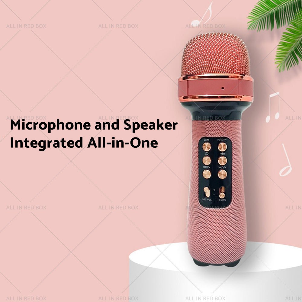 Wireless Blue - tooth Portable Karaoke Microphone Speaker Mic USB Speaker Portable - Frazy's Auto Parts