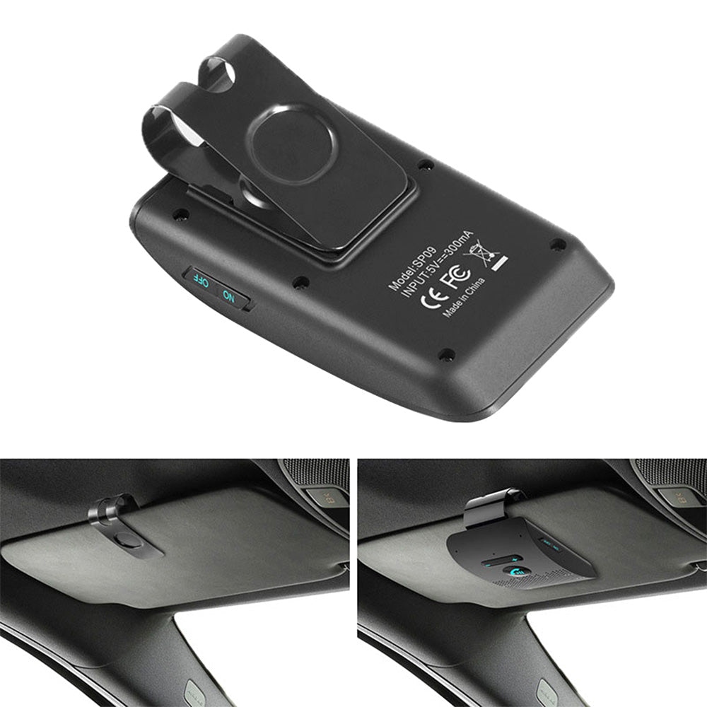 Wireless Car Bluetooth Handsfree Speaker Phone With Sun Visor Clip Black - Frazy's Auto Parts