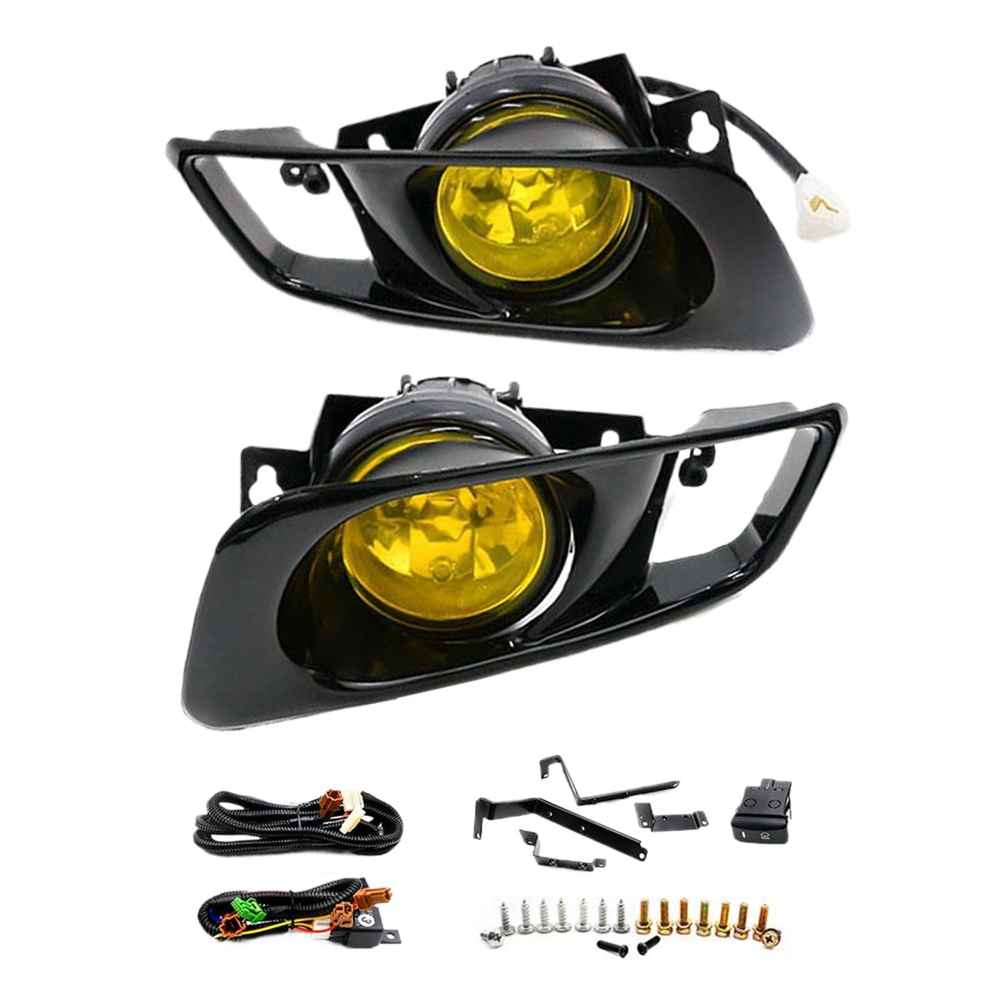 Yellow Fog Lights Suitable for Honda Civic EK EM 2 3 4 Dr JDM Lamp Kit 99 - 00 - Frazy's Auto Parts